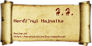 Herényi Hajnalka névjegykártya